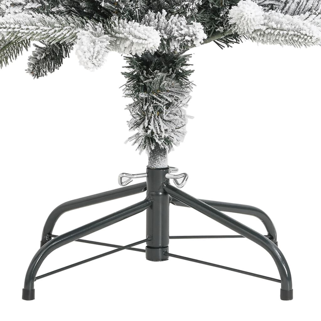 vidaXL Artificial Slim Christmas Tree with Flocked Snow 150 cm PVC&PE