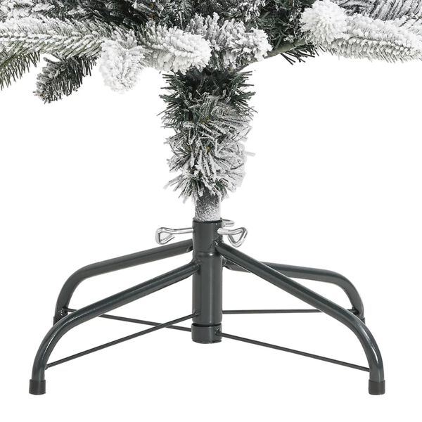 vidaXL Artificial Slim Christmas Tree with Flocked Snow 150 cm PVC&PE