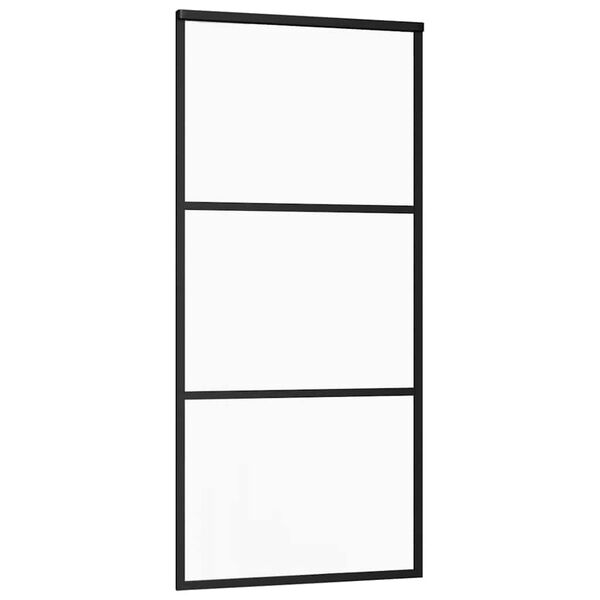 vidaXL Sliding Door ESG Glass and Aluminium 90x205 cm Black