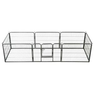 vidaXL Dog Playpen 8 Panels Steel 80x60 cm Black