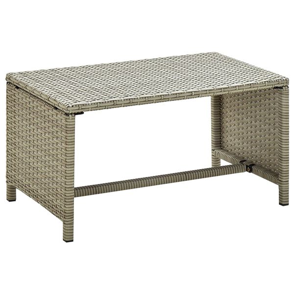 vidaXL 4 Piece Garden Lounge Set with Cushions Beige Poly Rattan