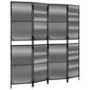vidaXL Room Divider 4 Panels Black Poly Rattan