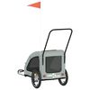 vidaXL Pet Bike Trailer Grey Oxford Fabric and Iron