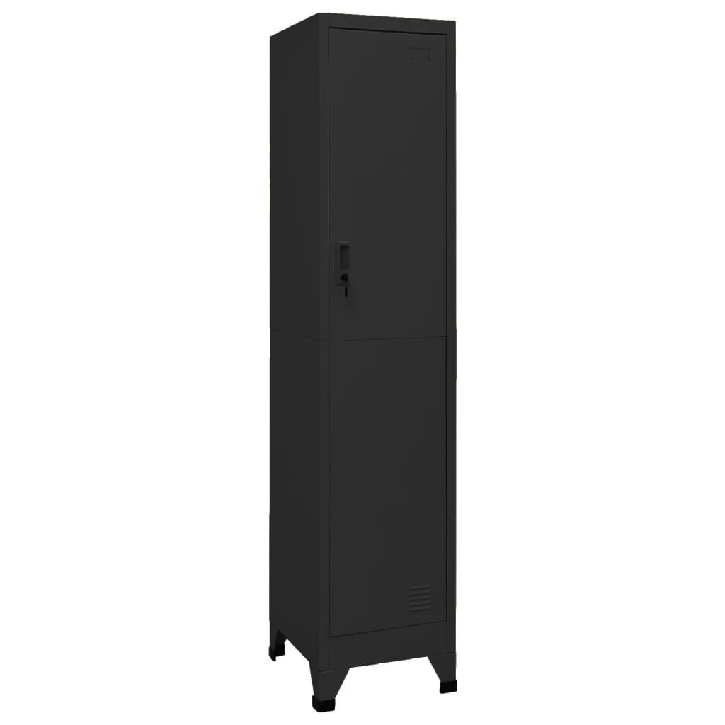 vidaXL Locker Cabinet Black 38x45x180 cm Steel