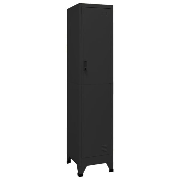 vidaXL Locker Cabinet Black 38x45x180 cm Steel