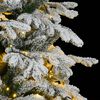vidaXL Artificial Hinged Christmas Tree 300 LEDs & Flocked Snow 210 cm
