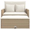 vidaXL Garden Sofa with Cushions 2-Seater Beige Poly Rattan