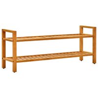 vidaXL Shoe Rack with 2 Shelves 100x27x40 cm Solid Oak Wood