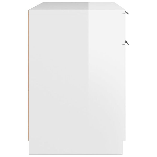 vidaXL Desk High Gloss White 100x50x75 cm Engineered Wood