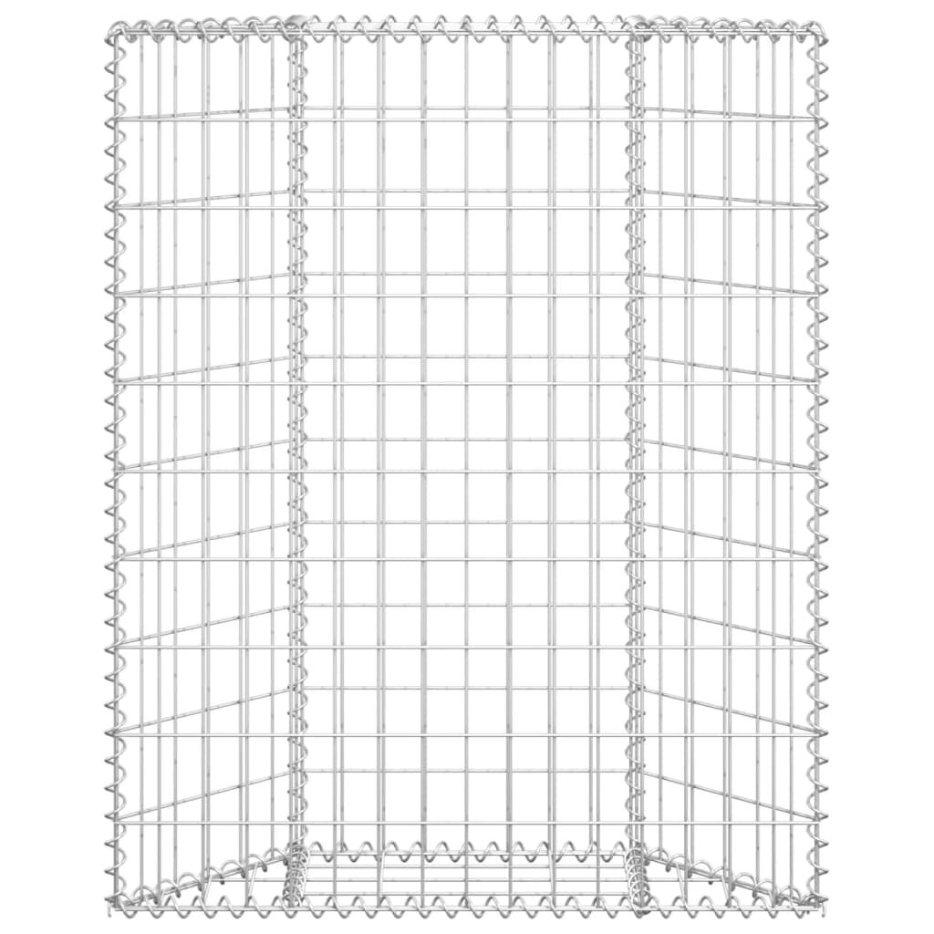 vidaXL Trapezium Gabion Raised Bed Galvanised Steel 80x20x100 cm