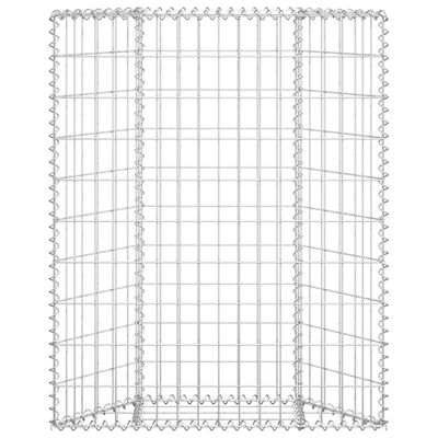 vidaXL Trapezium Gabion Raised Bed Galvanised Steel 80x20x100 cm