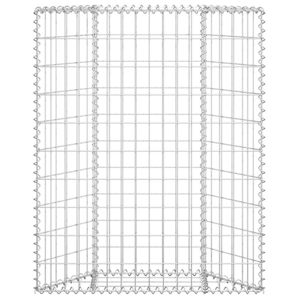 vidaXL Trapezium Gabion Raised Bed Galvanised Steel 80x20x100 cm
