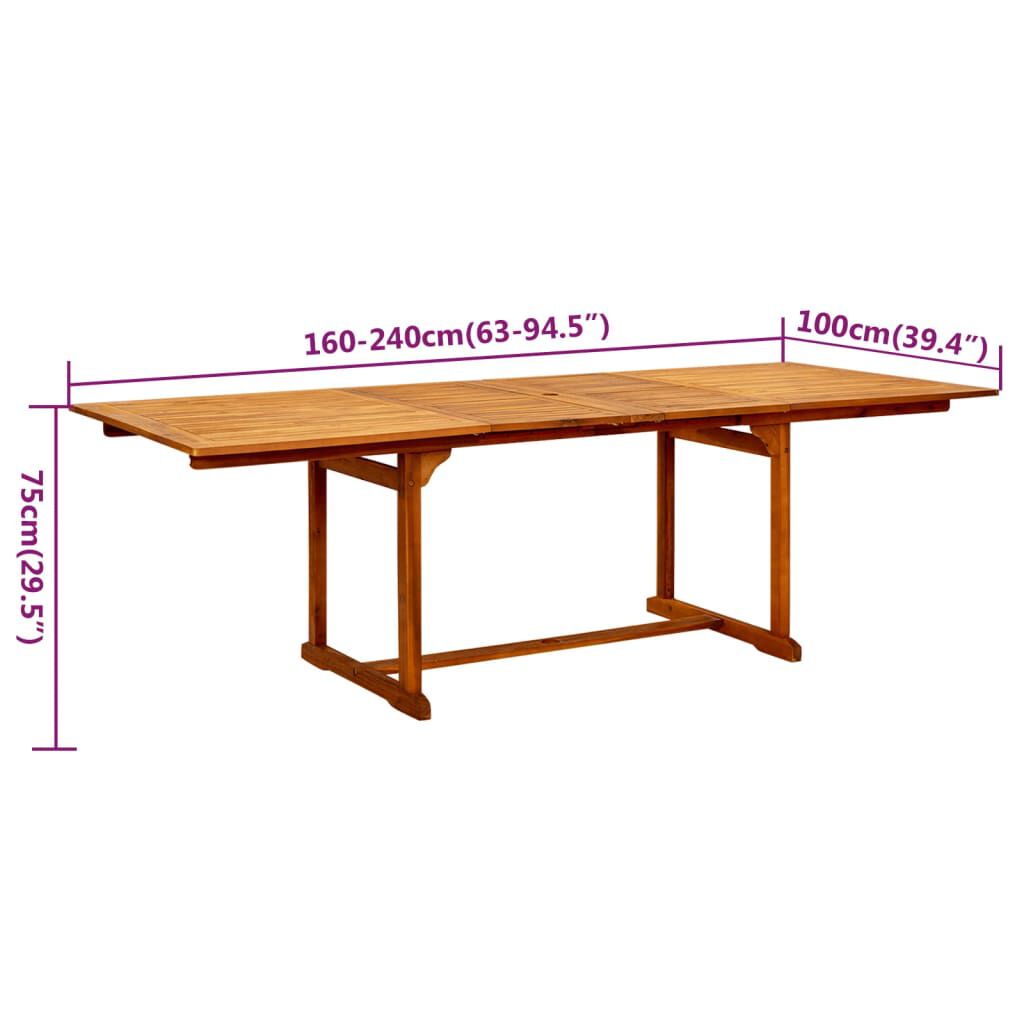 vidaXL 7 Piece Garden Dining Set Solid Wood Acacia