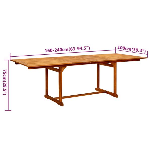 vidaXL 7 Piece Garden Dining Set Solid Wood Acacia
