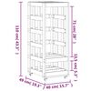 vidaXL Log Holder with Wheels White 40x49x110 cm Solid Wood Pine