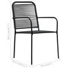 vidaXL 3 Piece Garden Dining Set Black Glass and Steel