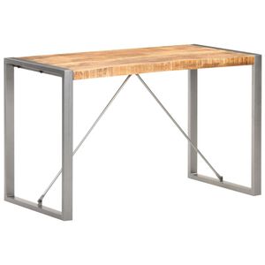 vidaXL Dining Table 120x60x75 cm Solid Rough Mango Wood