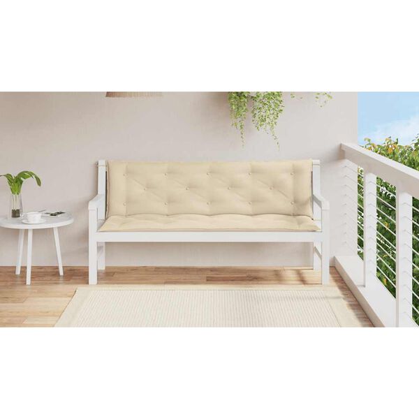 vidaXL Garden Bench Cushion Beige 150x(50+50)x7cm Oxford Fabric