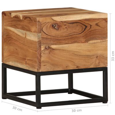 vidaXL Side Table 30x30x33 cm Solid Acacia Wood