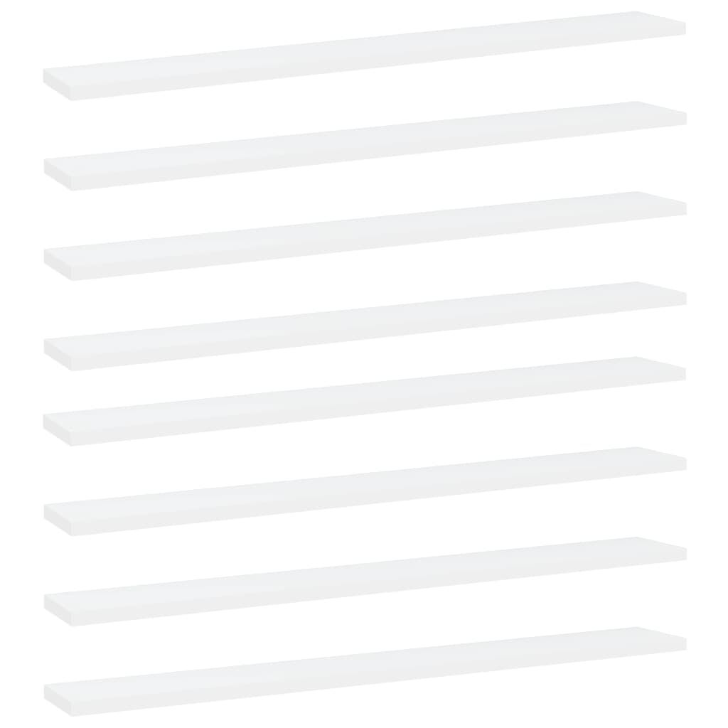 vidaXL Bookshelf Boards 8 pcs White 80x10x1.5 cm Engineered Wood