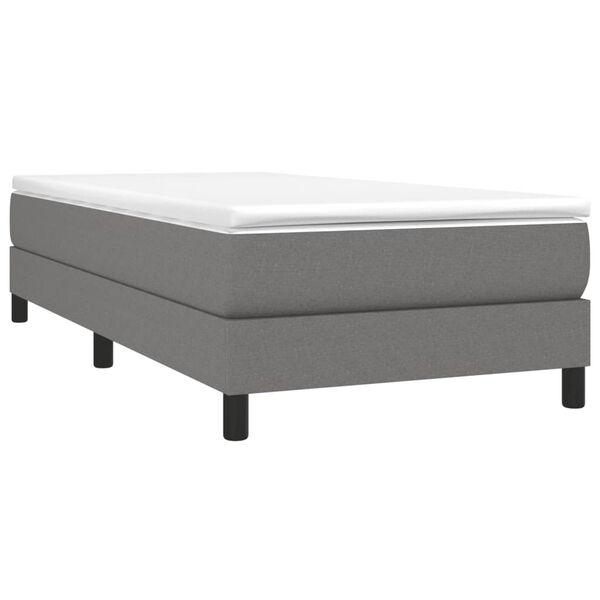 vidaXL Box Spring Bed Frame Dark Grey Twin XL Fabric (US Only)