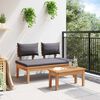vidaXL Garden Bench 2 pcs Grey and Brown Solid Teak wood