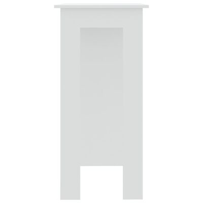 vidaXL Bar Table with Shelf White 102x50x103.5 cm Engineered Wood