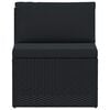 vidaXL 4 Piece Garden Lounge Set with Cushions Poly Rattan Black