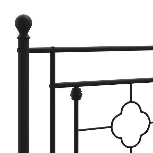 vidaXL Metal Bed Frame without Mattress with Headboard Black 100x200cm