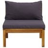 vidaXL 3 Piece Garden Lounge Set with Dark Grey Cushions Acacia Wood