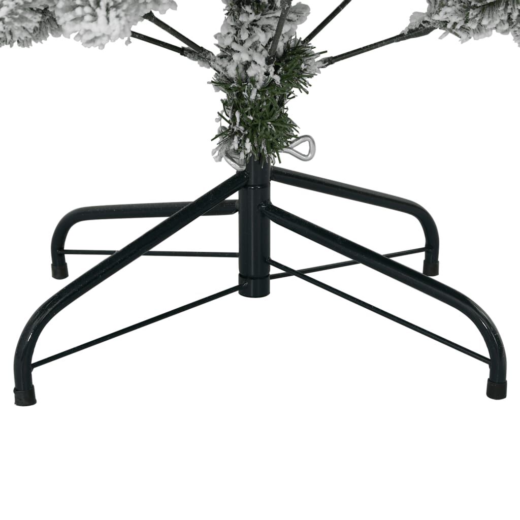 vidaXL Artificial Hinged Christmas Tree with Flocked Snow 120 cm