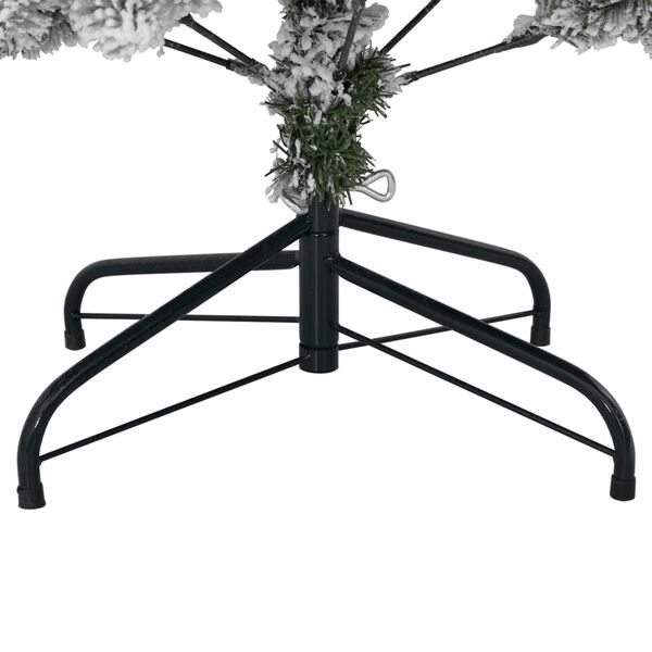 vidaXL Artificial Hinged Christmas Tree with Flocked Snow 120 cm
