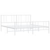 vidaXL Metal Bed Frame without Mattress with Footboard White 193x203cm
