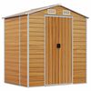 vidaXL Garden Shed Light Brown 191x130x198 cm Galvanised Steel