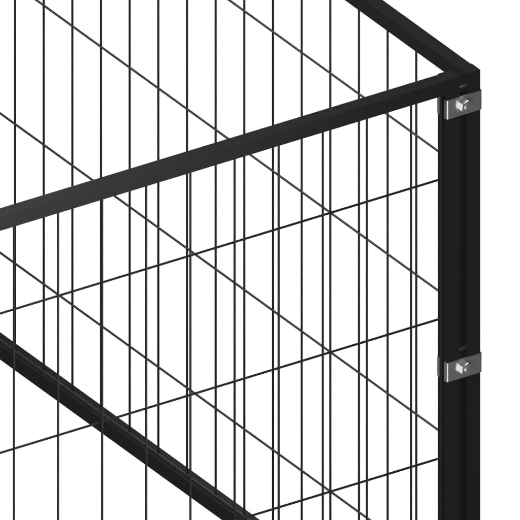 vidaXL Dog Kennel Black 5 m² Steel