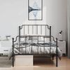 vidaXL Metal Bed Frame without Mattress with Footboard Black 100x190cm