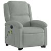 vidaXL Electric Stand up Massage Recliner Chair Light Grey Velvet