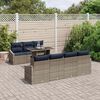 vidaXL Garden Sofa Set 8 pcs Grey and Navy Blue Poly Rattan