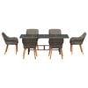 vidaXL Garden Dining Set with Cushion 7 pcs Grey Poly Rattan
