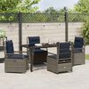 vidaXL Garden Dining Set 5 pcs Grey Poly Rattan