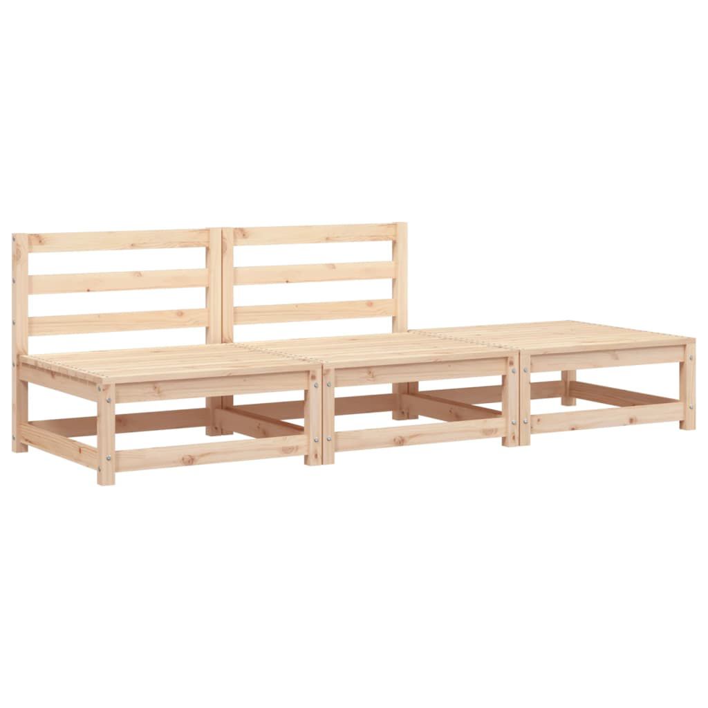 vidaXL Garden Sofa Armless with Footstool Solid Wood Pine
