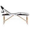 vidaXL Foldable Massage Table 4 Zones Wood Black and White