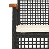 vidaXL Garden Chairs with Cushions 2 pcs Black Poly Rattan Acacia Wood