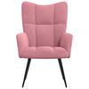 vidaXL Relaxing Chair Pink Velvet