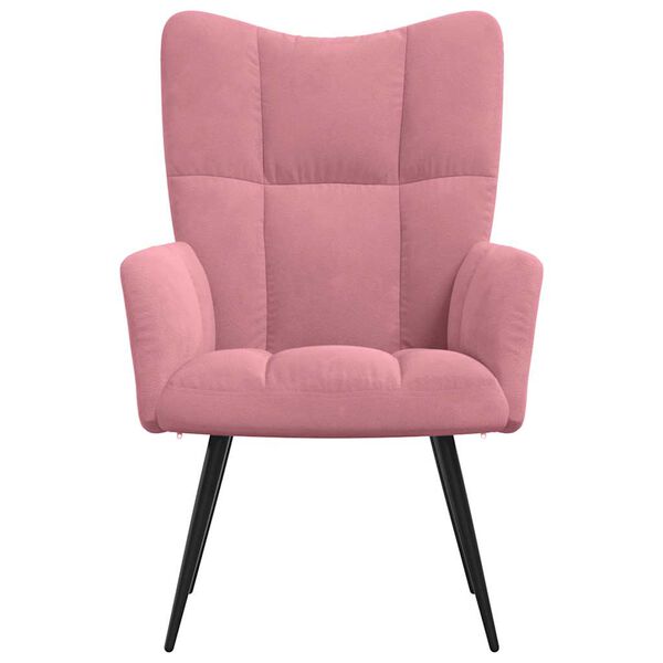 vidaXL Relaxing Chair Pink Velvet