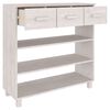 vidaXL Console Table HAMAR White 90x35x90 cm Solid Wood Pine