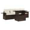 vidaXL 5 Piece Garden Sofa Set with Cushions Brown Poly Rattan