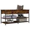 vidaXL Shoe Bench Smoked Oak 100x42.5x50 cm Engineered Wood