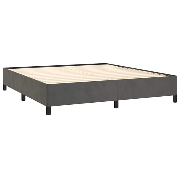 vidaXL Bed Frame without Mattress Dark Grey California King Velvet
