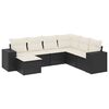 vidaXL 7 Piece Garden Sofa Set with Cushions Black Poly Rattan